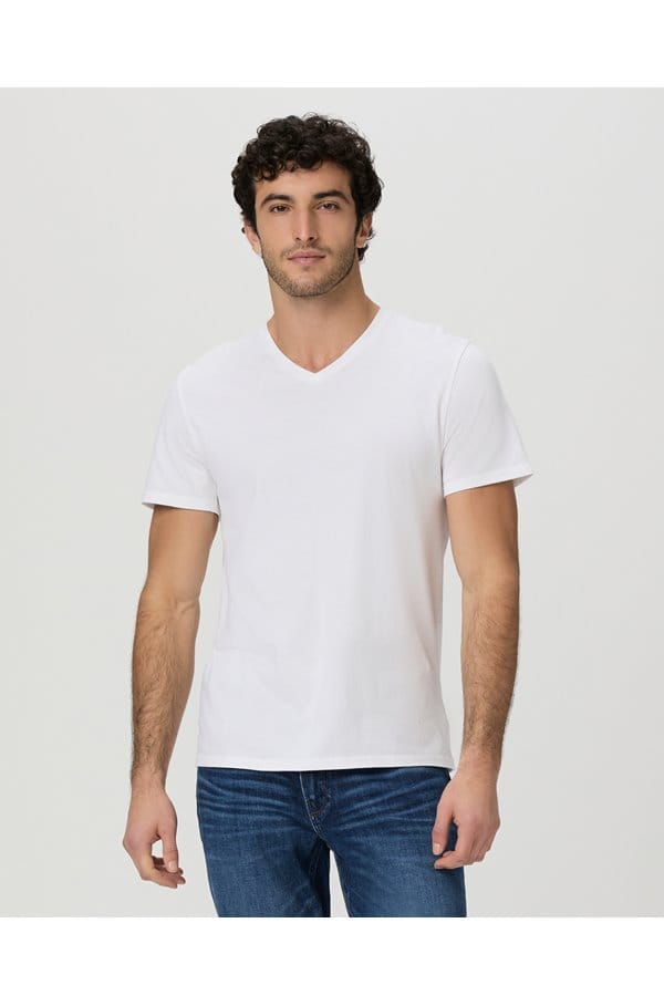 restin v neck t-shirt in white