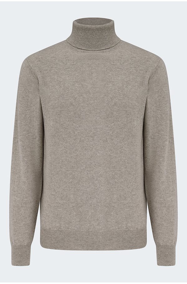 cashmere turtleneck sweater in fresh pepper