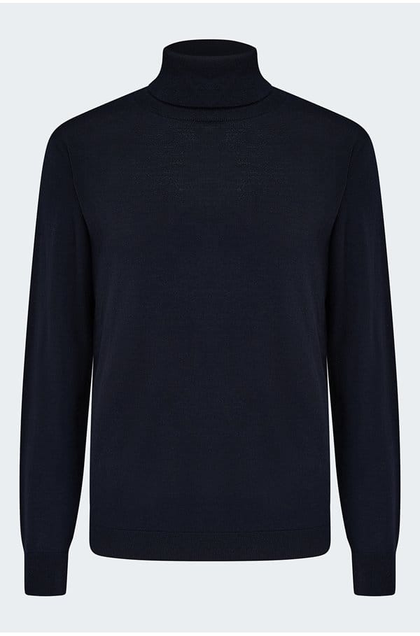 cashmere turtleneck sweater in navy