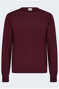cashmere crew neck in burgundy