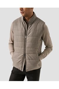 wool padded vest in beige
