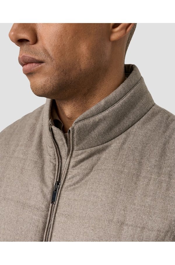 wool padded vest in beige