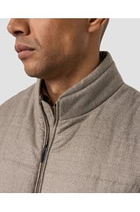 wool padded vest in beige