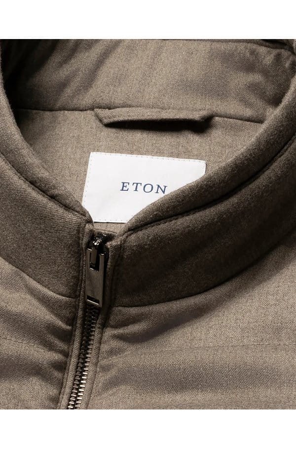 wool padded vest in beige