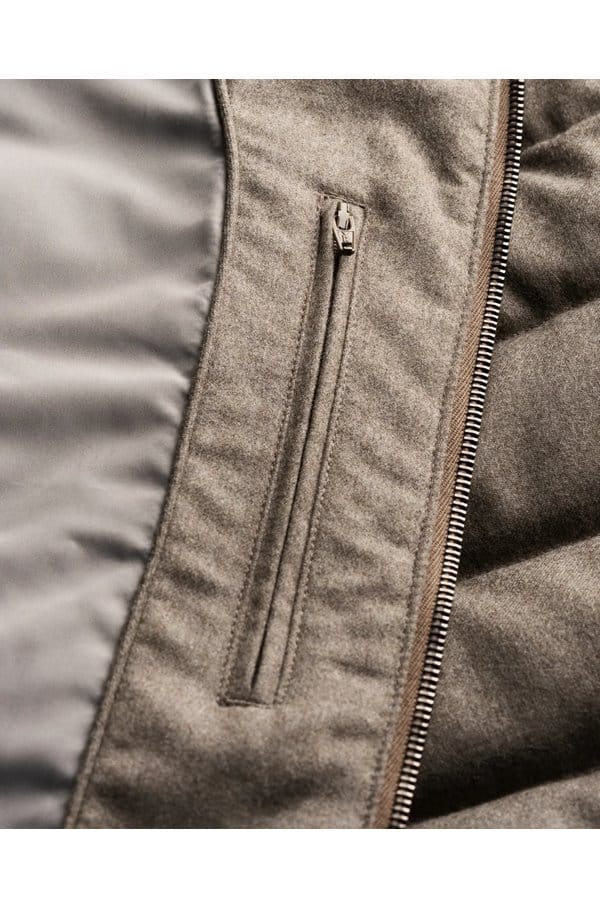 wool padded vest in beige