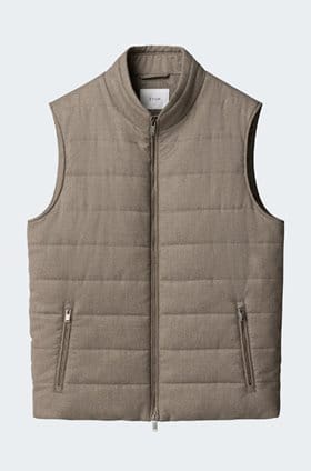 Wool Padded Vest in Beige