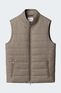 wool padded vest in beige