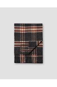 plaid merino scarf in grey