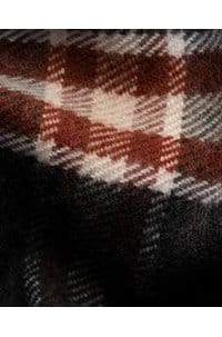 plaid merino scarf in grey