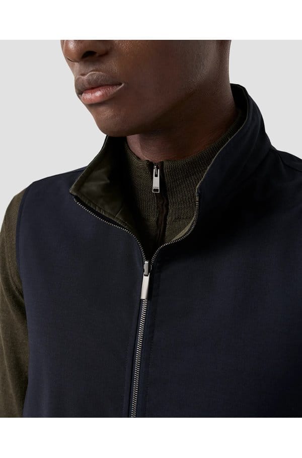 reversible vest in navy blue