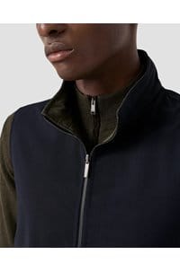 reversible vest in navy blue