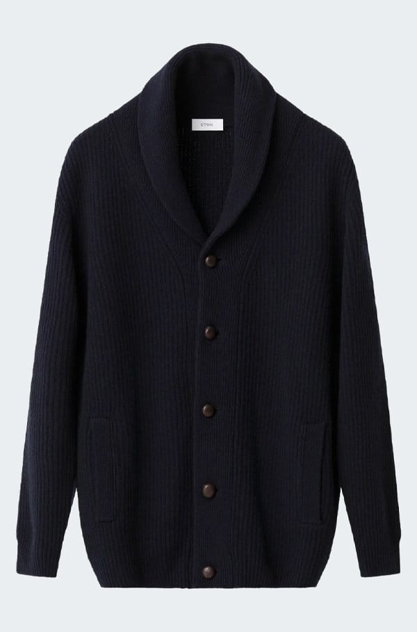 shawl cardi in navy blue