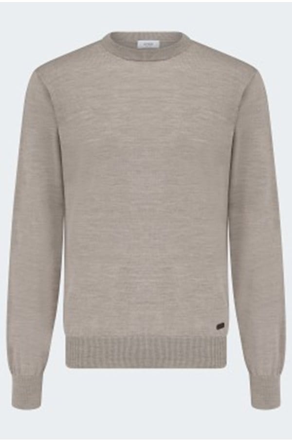 merino crew knit in beige
