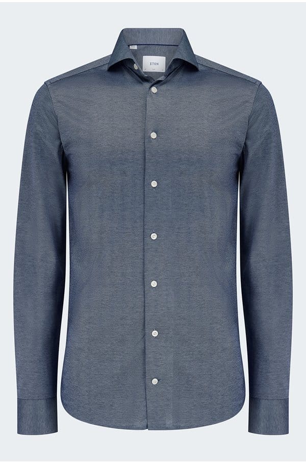 filo di scozia shirt in dark blue