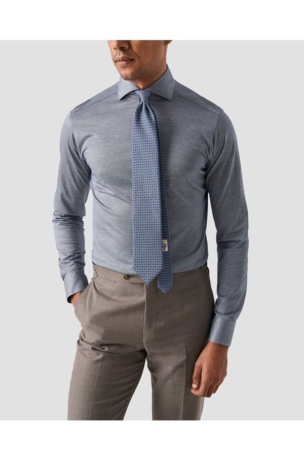 filo di scozia shirt in dark blue