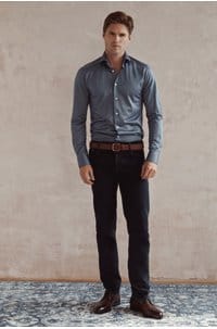 filo di scozia shirt in dark blue