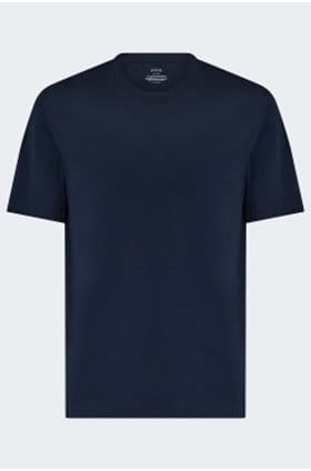Cotton Silk Tee in Navy