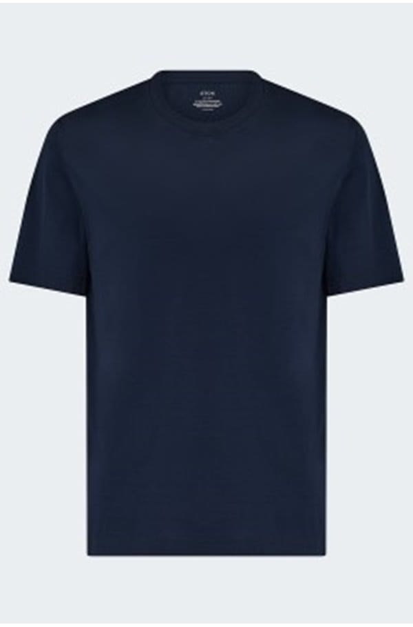 cotton silk tee in navy
