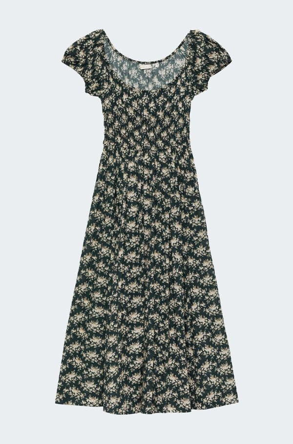 quinley dress in noir rosier floral