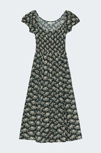 quinley dress in noir rosier floral