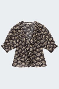 henri top in noir rosier floral