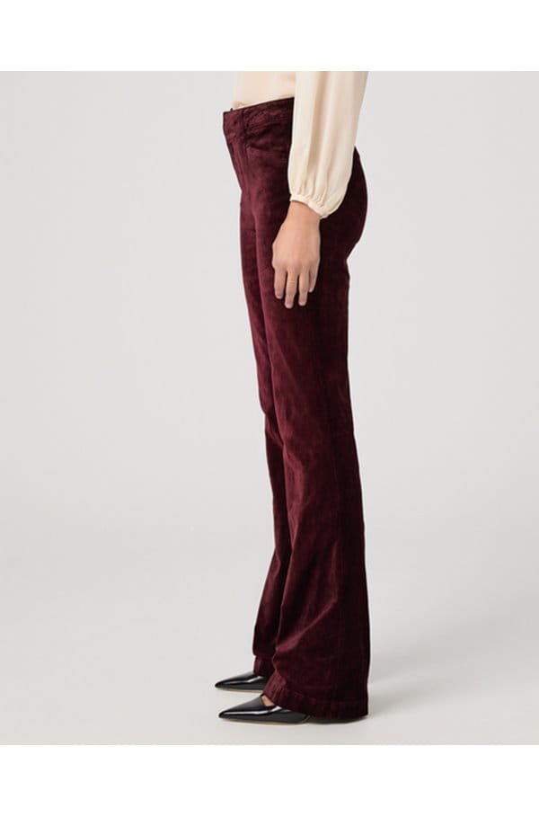 high rise laurel canyon in dark oxblood velvet