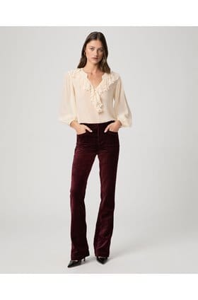 High Rise Laurel Canyon in Dark Oxblood Velvet