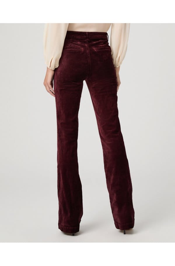 high rise laurel canyon in dark oxblood velvet