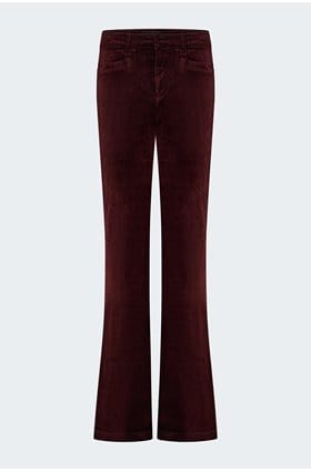 High Rise Laurel Canyon in Dark Oxblood Velvet