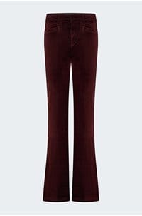 high rise laurel canyon in dark oxblood velvet