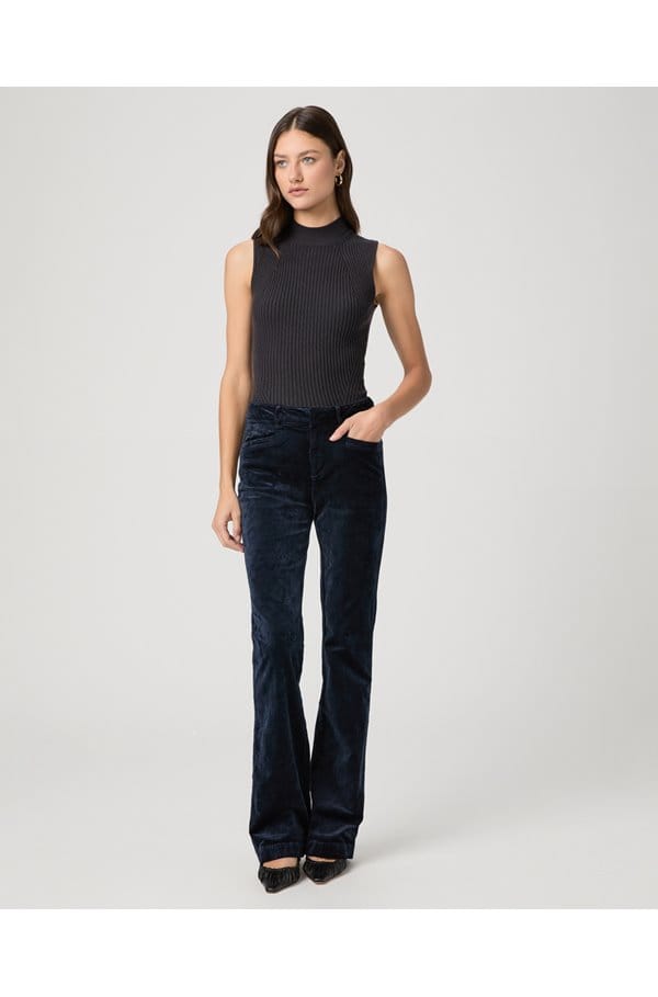 clean front high rise laurel canyon in deep navy velvet