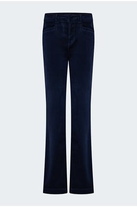 Clean Front High Rise Laurel Canyon in Deep Navy Velvet