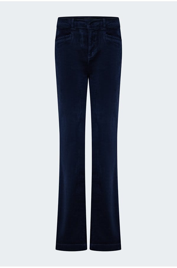 clean front high rise laurel canyon in deep navy velvet