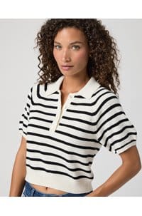 birch top in antique white black stripe