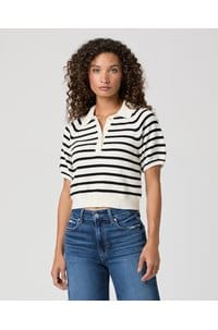 birch top in antique white black stripe