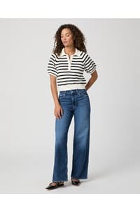 birch top in antique white black stripe