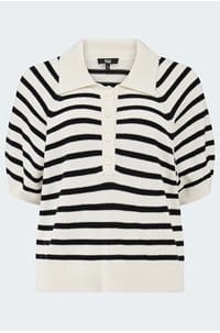 birch top in antique white black stripe