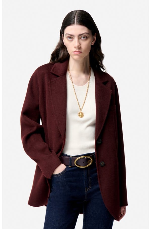 marc jacket in burgundy