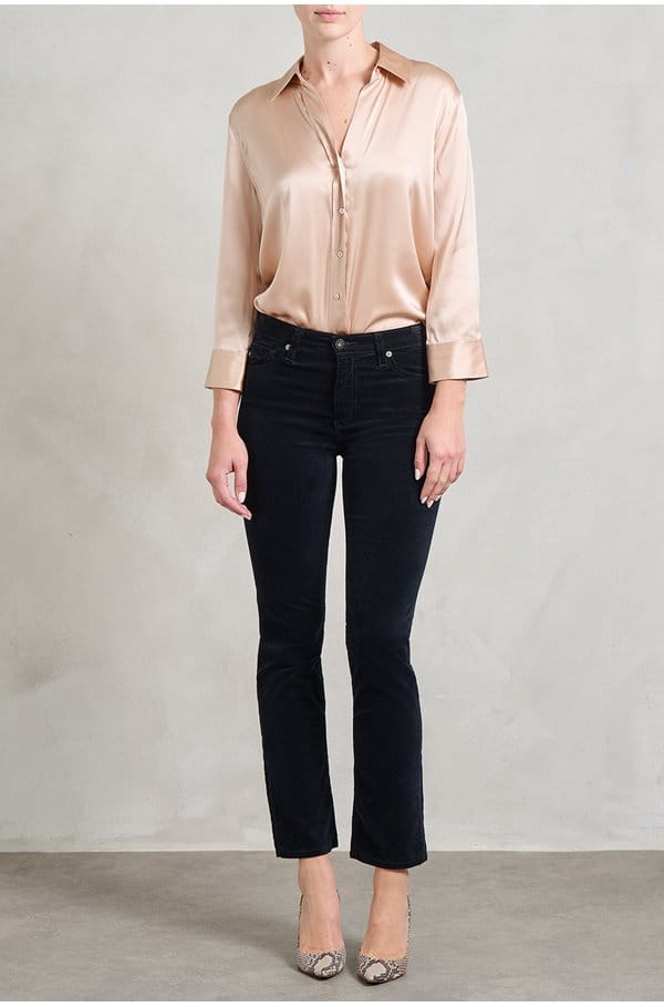 mari straight jean in super black velvet