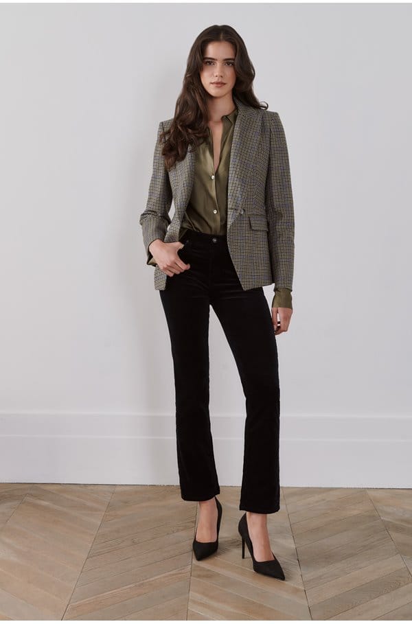 mari straight jean in super black velvet