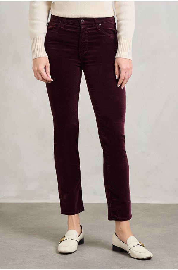 mari straight jean in winery velvet