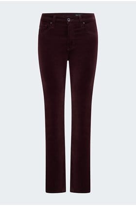 Mari Straight Jean in Winery Velvet