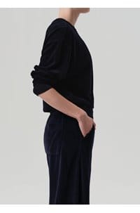 vintage velour crew neck in notte