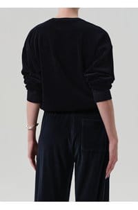 vintage velour crew neck in notte