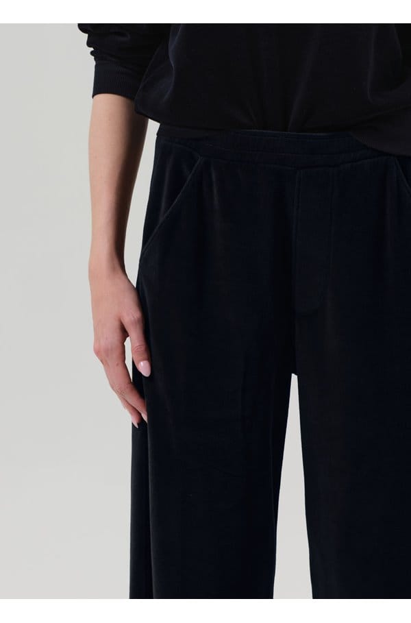 brynn velour drawstring pant in notte