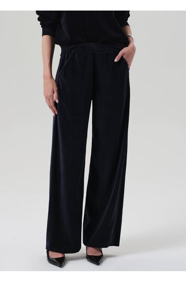brynn velour drawstring pant in notte