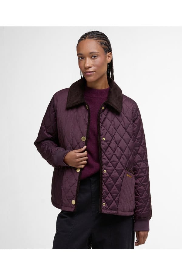 marla quilted jacket in black cherry
