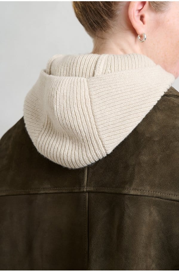 sud balaclava in ecru chine