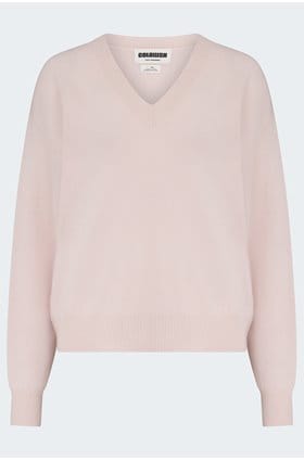 Malibu V Neck Jumper in Rosewater