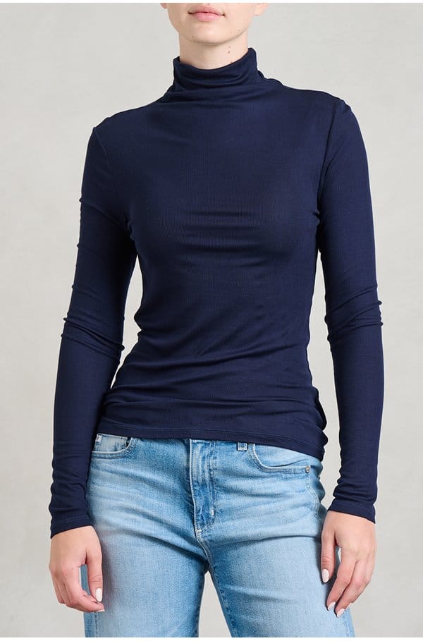 chels turtleneck top in deep trenches